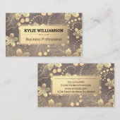 Carte De Visite Motif feuille de métal or (Devant / Derrière)