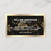 Carte De Visite Motif Feuille d'or | Code QR (Dos)