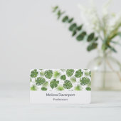 Carte De Visite Motif Feuille élégant Green Tropical (Debout devant)