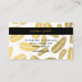 Carte De Visite Motif Feuille Faux Gold Palm (Dos)