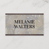 Carte De Visite Motif Feuille Palm | Moderne (Devant)