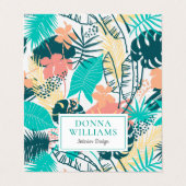 Carte De Visite Motif feuille tropical (Extérieur déplié)