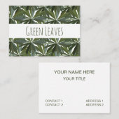 Carte De Visite Motif Feuille vert (Devant / Derrière)