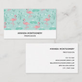 Carte De Visite Motif Flamants roses rose Pastel (Devant / Derrière)