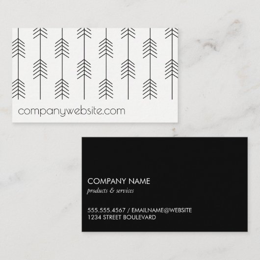 Carte De Visite Motif Flèche / Style (Devant / Derrière)
