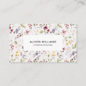 Carte De Visite Motif fleur sauvage à ressort de code QR (Devant)