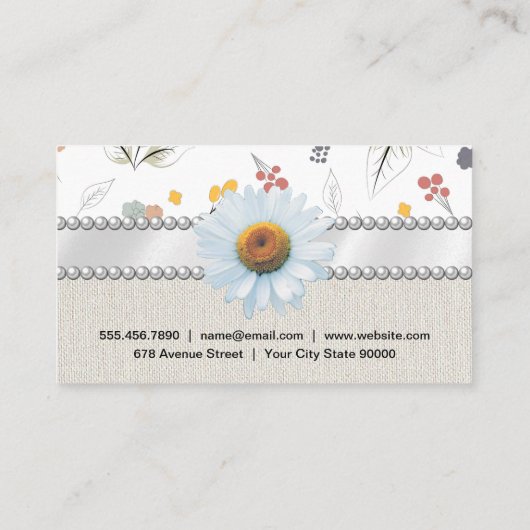 Carte De Visite Motif Fleur transparent (Dos)