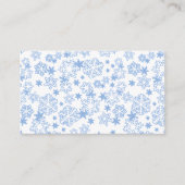 Carte De Visite Motif Flocon de Neige Bleu Clair Hiver (Devant)