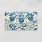 Carte De Visite Motif Floral bleu Antique Design asiatique (Dos)