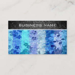 Carte De Visite motif floral bleu gris vintage 4