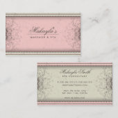 Carte De Visite Motif Floral Damask Élégant Moderne Classé Rétro (Devant / Derrière)