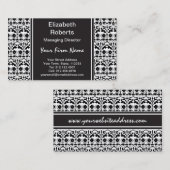 Carte De Visite Motif floral de style de Papercut d'art populaire (Devant / Derrière)