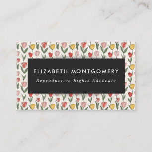 Carte De Visite Motif floral de tulipe moderne, botanique doux de