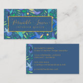 Carte De Visite Motif floral d'oiseaux stylish Periwinkle (Devant / Derrière)