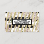 Carte De Visite Motif floral et bandes d'huile d'or (Dos)