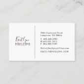 Carte De Visite Motif floral Fleur sauvage rose tendance (Dos)