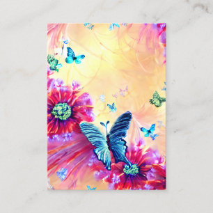 Carte De Visite Motif floral, fleurs tropicales, minuscules diaman