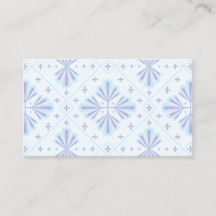 Carte De Visite Motif floral géométrique bleu pastel