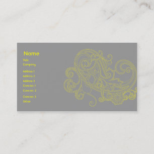 Carte De Visite Motif floral jaune - affaires