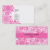 Carte De Visite Motif Floral moderne rose chaud (Devant / Derrière)