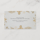 Carte De Visite Motif floral rapide cuir blanc (Dos)