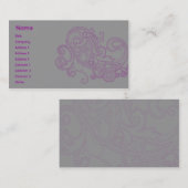 Carte De Visite Motif floral rose - affaires (Devant / Derrière)