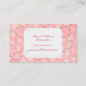 Carte De Visite motif floral rose avec espace de copie (Dos)