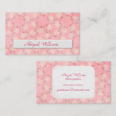 Carte De Visite motif floral rose avec espace de copie (Devant / Derrière)