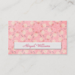 Carte De Visite motif floral rose avec espace de copie