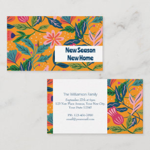 Carte De Visite Motif floral tropical moderne