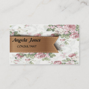 Carte De Visite Motif floral vintage mignon élégant