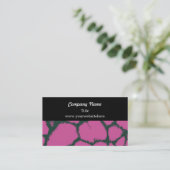 Carte de visite motif fourrure de girafe rose (Debout devant)