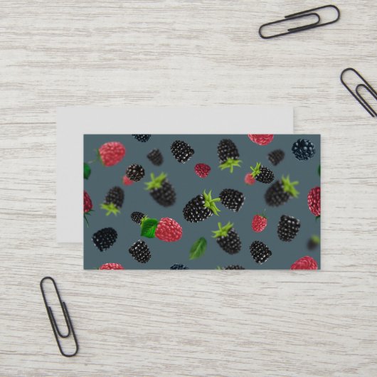 Carte De Visite Motif framboise 2 (Devant/Arrière en situation)