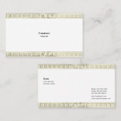 Carte De Visite Motif frontière or (Devant / Derrière)