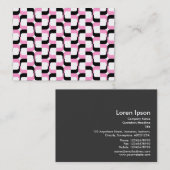 Carte De Visite Motif géométrique 020614 - Noir et rose (Devant / Derrière)