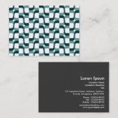 Carte De Visite Motif géométrique 020614 - Tons verts (Devant / Derrière)