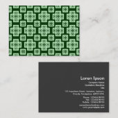 Carte De Visite Motif géométrique 030614 - Vert fantôme sur Dk Gre (Devant / Derrière)