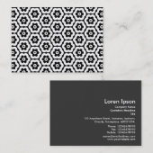 Carte De Visite Motif géométrique 290514(03) - Blanc sur noir (Devant / Derrière)