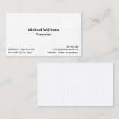 Carte De Visite Motif géométrique À damiers moderne blanc (Devant / Derrière)