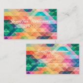 Carte De Visite Motif géométrique Abstrait coloré   (Devant / Derrière)