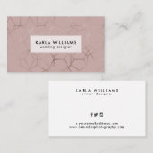 Carte De Visite Motif géométrique Argent et Tan (Devant / Derrière)