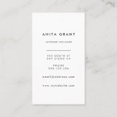 Carte De Visite Motif géométrique Art déco blanc et or (Dos)