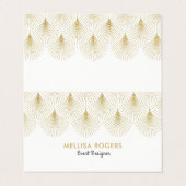 Carte De Visite Motif géométrique Art déco or (Extérieur déplié)
