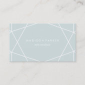 Carte De Visite Motif géométrique blanc sur vert menthe (Devant)