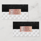 Carte De Visite Motif géométrique | Blancs | Or Rose (Devant / Derrière)