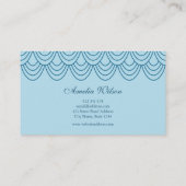 Carte De Visite Motif géométrique bleu contour élégant (Dos)