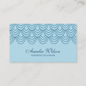 Carte De Visite Motif géométrique bleu contour élégant (Devant)