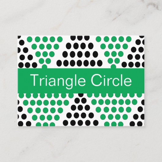 Carte De Visite Motif géométrique circulaire du triangle vert noir (Devant)