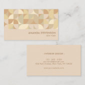 Carte De Visite Motif géométrique de couleur neutre (Devant / Derrière)