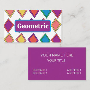 Carte De Visite Motif Géométrique de Diamant Coloré